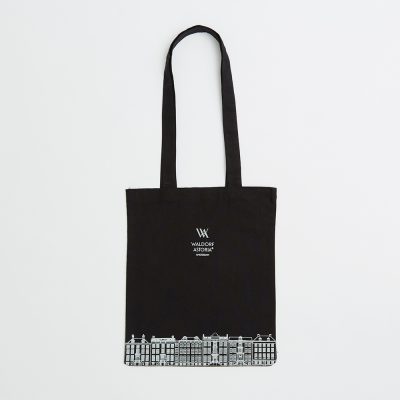 Branded Black 5oz Cotton Tote Bag with Long Handles - Direct from Manufacturer