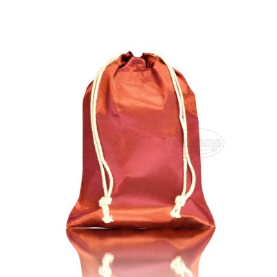 red dyed synthetic satin bags