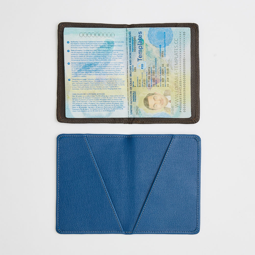 personalised faux leather passport holder wholesale from ethical bags supplier of UK