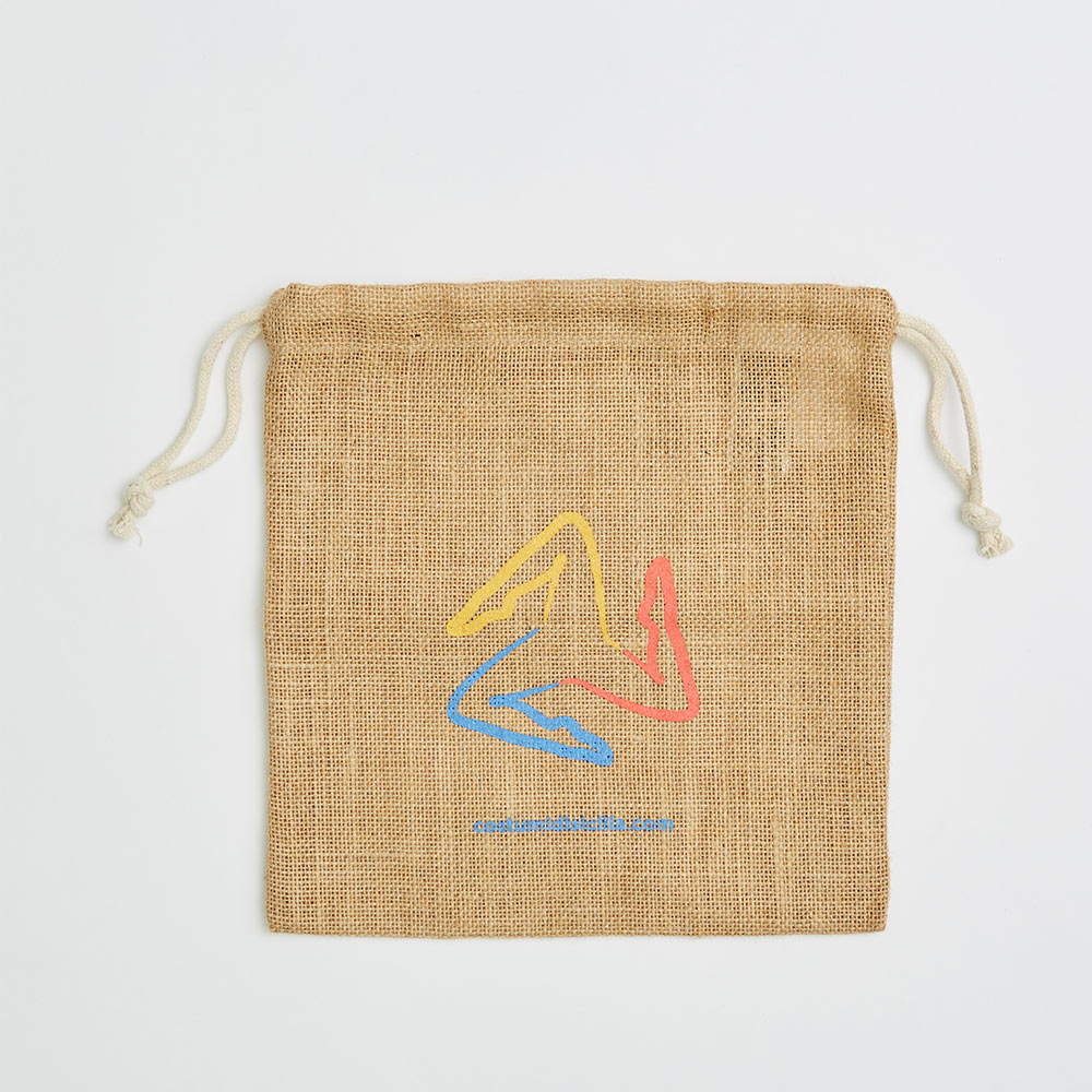 Natural jute small drawstring bag direct from manufacturer