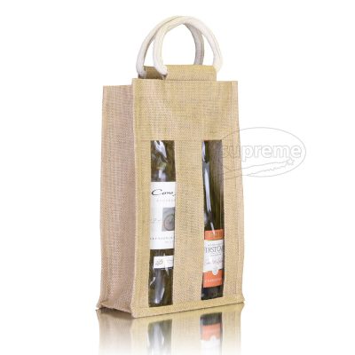 two bottle bag with reinforced handle
