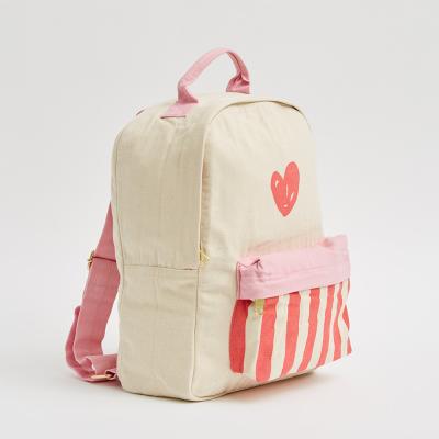 sac à dos en toile pour enfants avec poches externes sur le devant