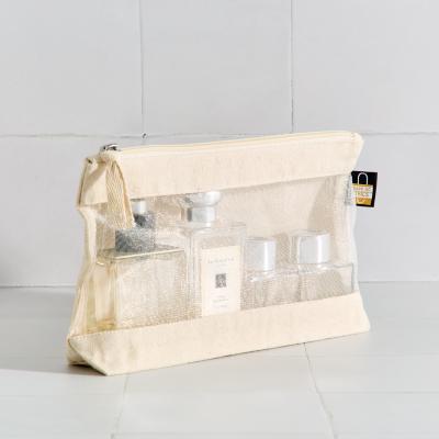 Pochette en toile avec fenêtre en filet